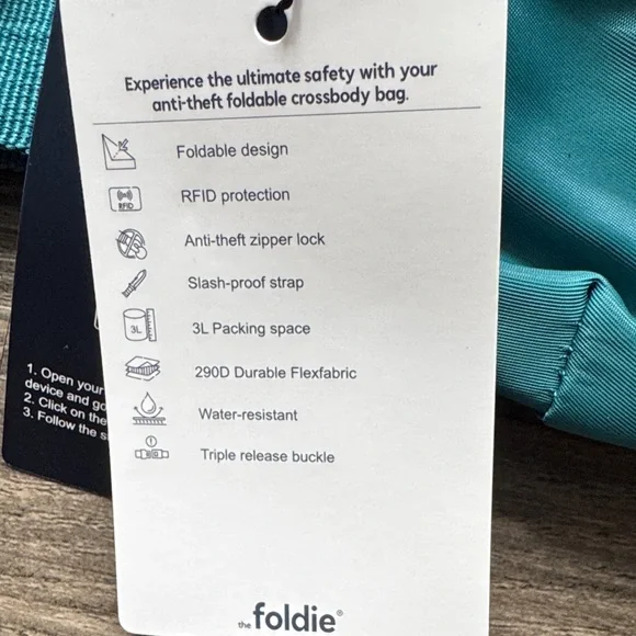 Foldie Teal Crossbody Bag - Picture 3 of 5